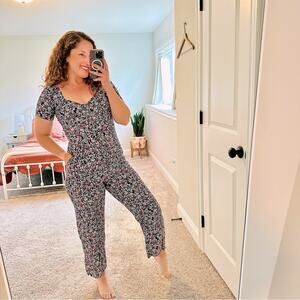 Apiece Apart Pink Floral Purple Altered Jumpsuit XS/S